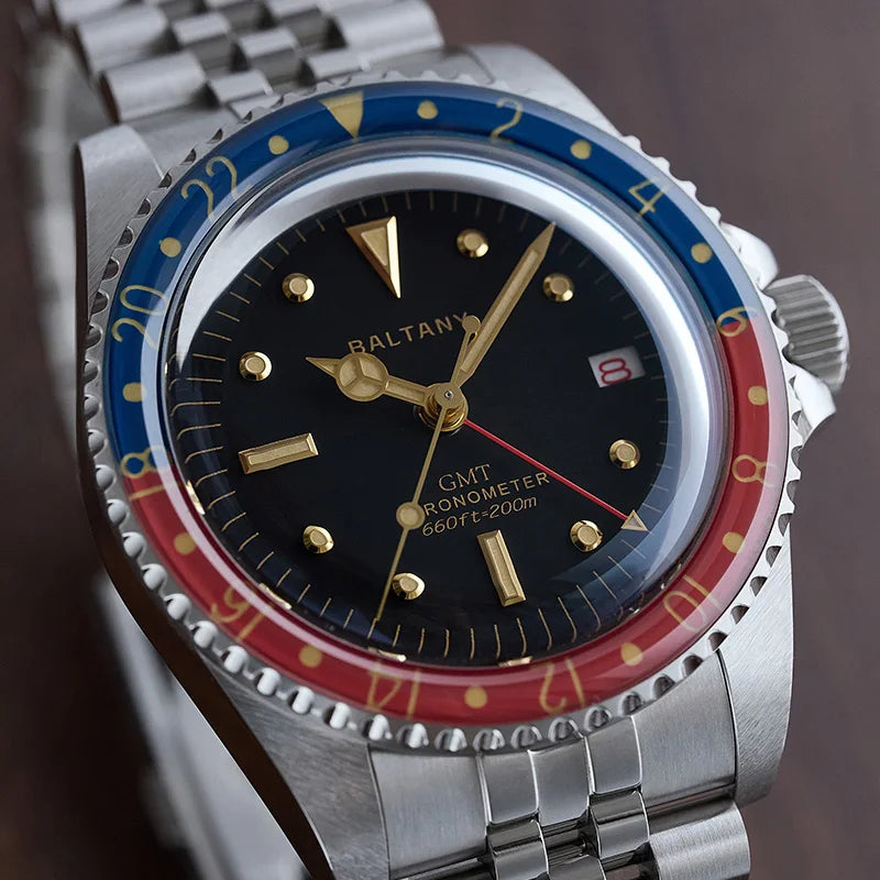 Baltany 39MM 1957s GMT Master Homage Watch Man S6074 NH34 Automatic Dome Sapphire 20ATM Stainless Steel Bracelet Sports watches