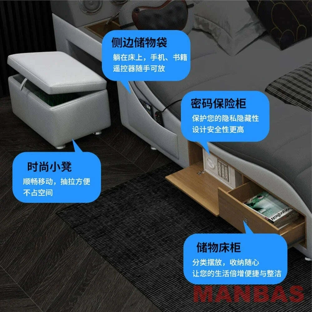 mingdibao-tech-smart-bed---genuine-leather-upholstery-multifunctional-bed-frame-massage-speaker-projector-and-air-purifierkimlud-womens-fashion-34604087