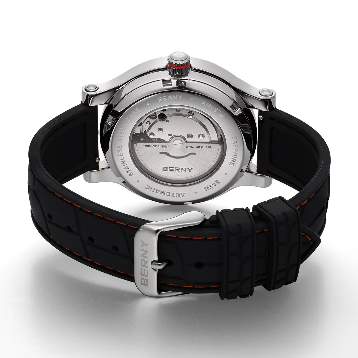 BERNY Men's Mechanical Watch Sapphire Miyota 8215 Multifunction Super Luminous Watch Compass Tire Dial Cool Play Men Wristwatch