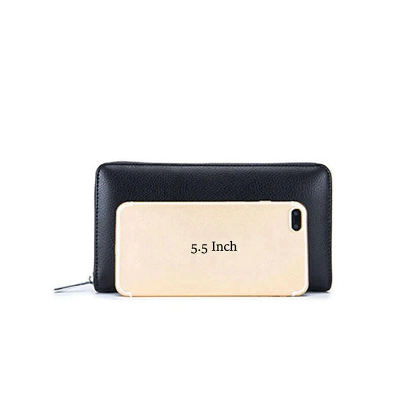 KIMLUD, Women Wallets Long Genuine Leather Purses RFID Anti Theft Money Bag For Women Phone Purse Large Capacity Card Holders Carteras, KIMLUD Womens Clothes