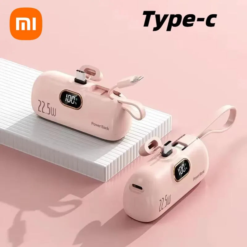 Xiaomi Mijia 30000mAh Mini Portable Power Bank Capsule Mobile Power Supply Emergency External Battery Fast Charger For iPhone 16