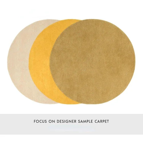 Nordic Plush Wool Rug Irregular Oval Non-Slip — Soft Taupe-Beige | KIMLUD