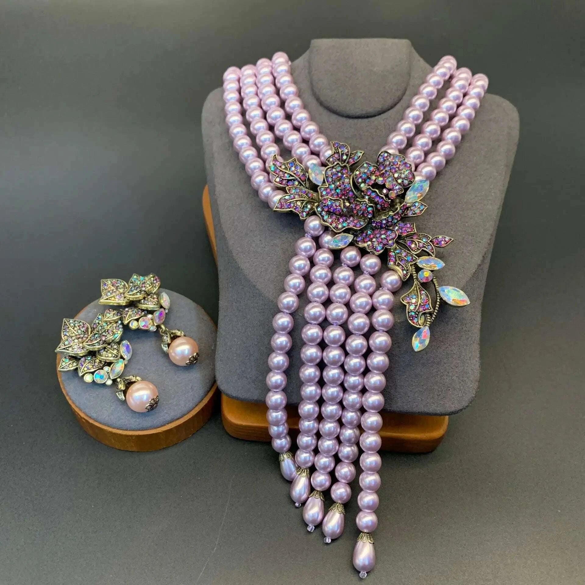 luxury-european-and-american-style-shining-necklace-earrings-purple-multi-layered-glass-beads-flower-jewelry-set-for-women-kimlud-kimlud-33912859