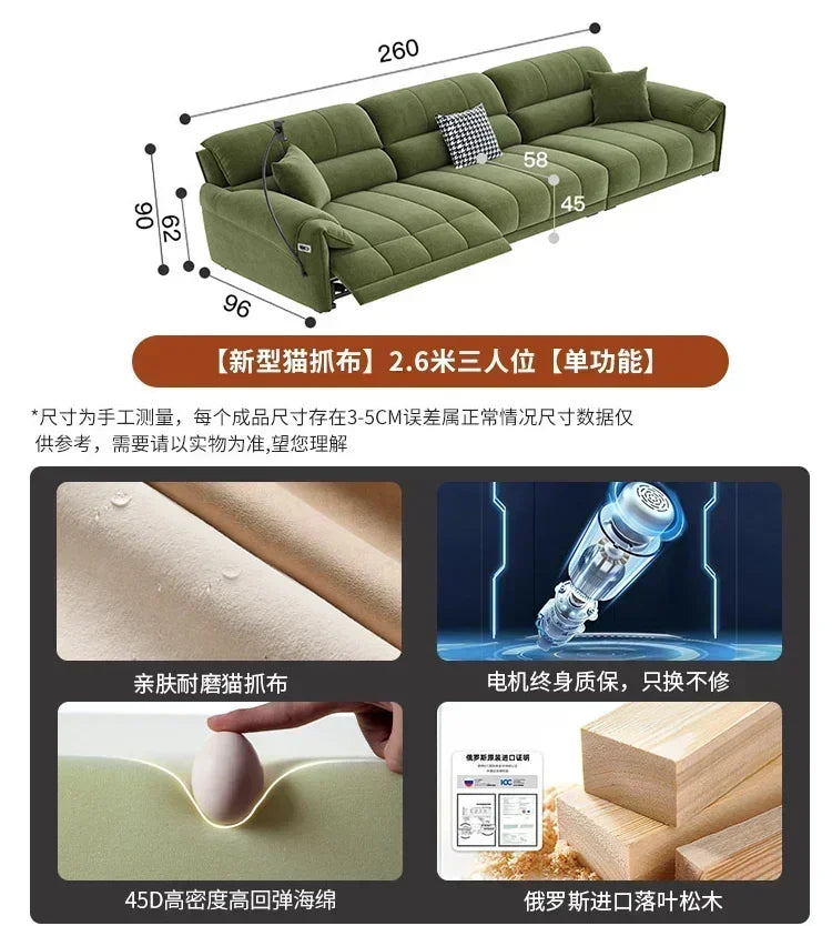 Sleek Scandinavian Fabric Solid Sofas — Green | KIMLUD