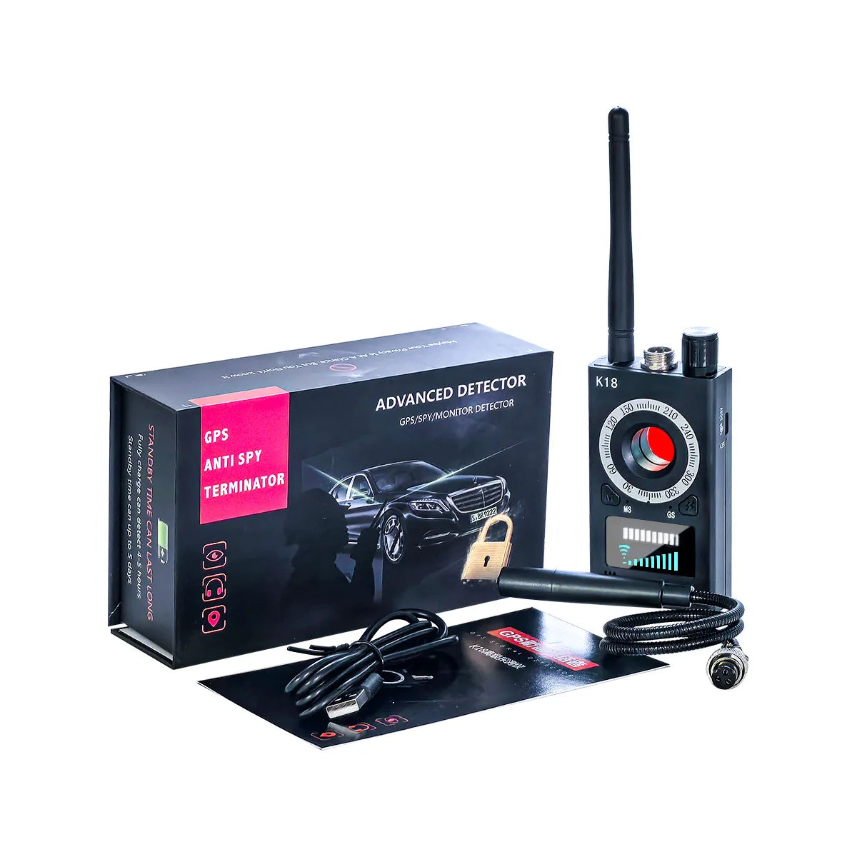 Sleek Detector Multi-Function Anti Spy — Black | KIMLUD