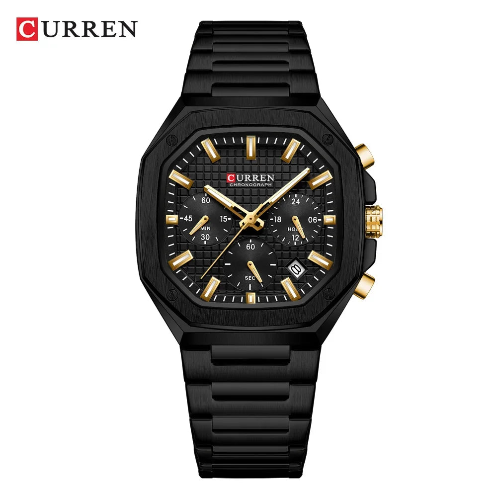 CURREN Men Watch Top Brand Luxury Sports Quartz Mens Watches Full Steel Waterproof Chronograph Wristwatch Men Relogio Masculino