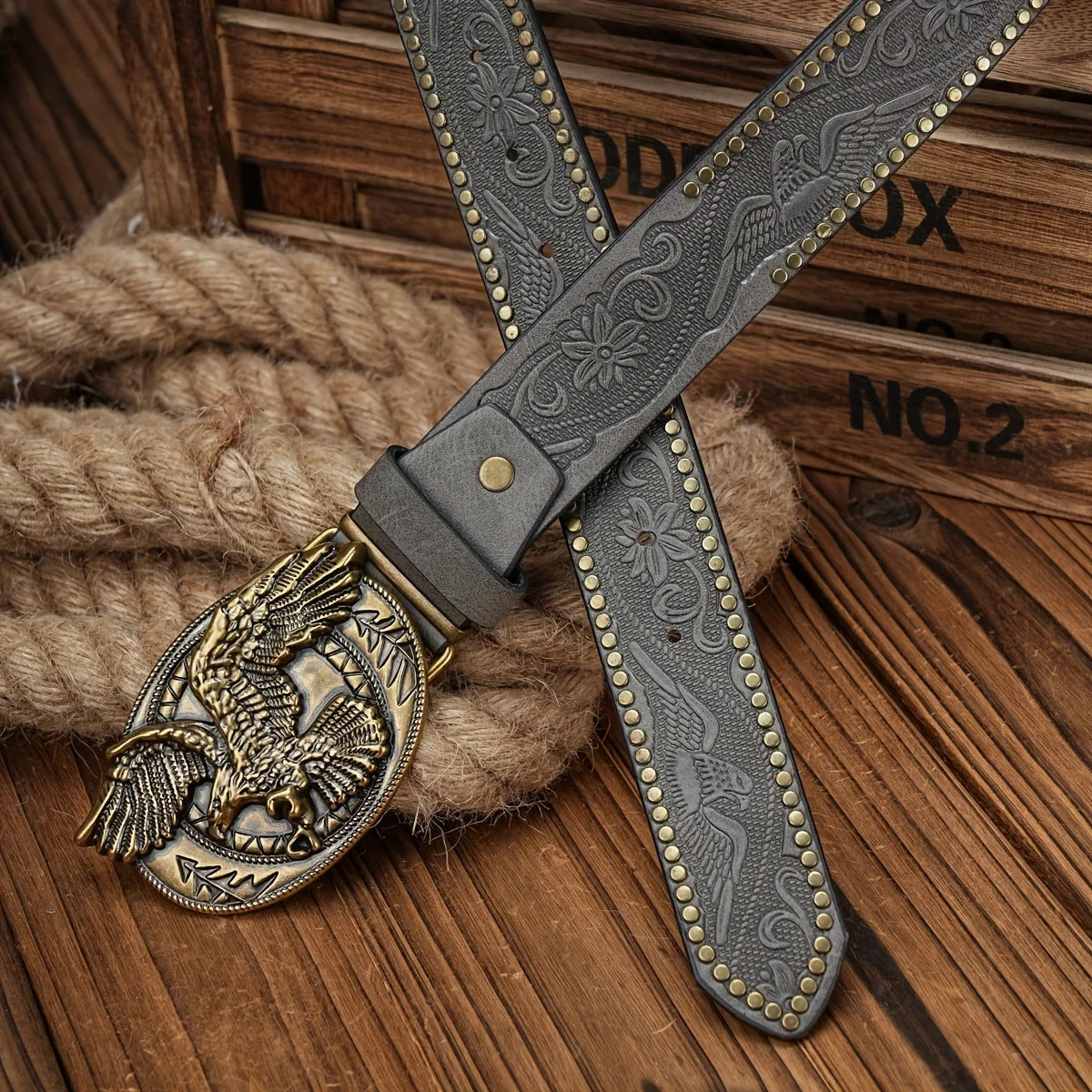 Belt – Western Denim – PU Leather – Brown | KIMLUD