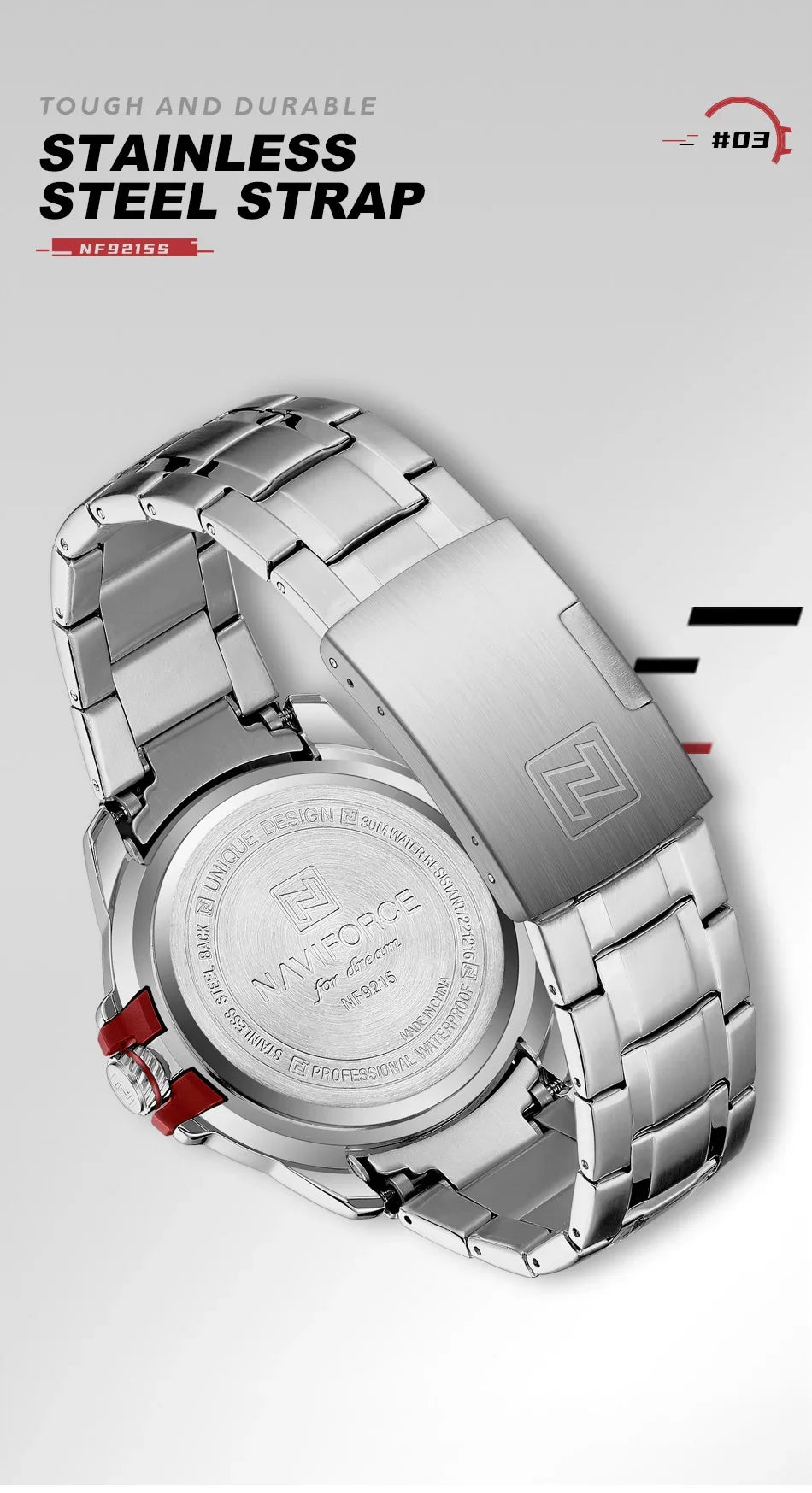 NAVIFORCE Brand Casual Men's Quartz Watch Stainless Steel Belt Business Wristwatches Waterproof Luminous Clock Relogio