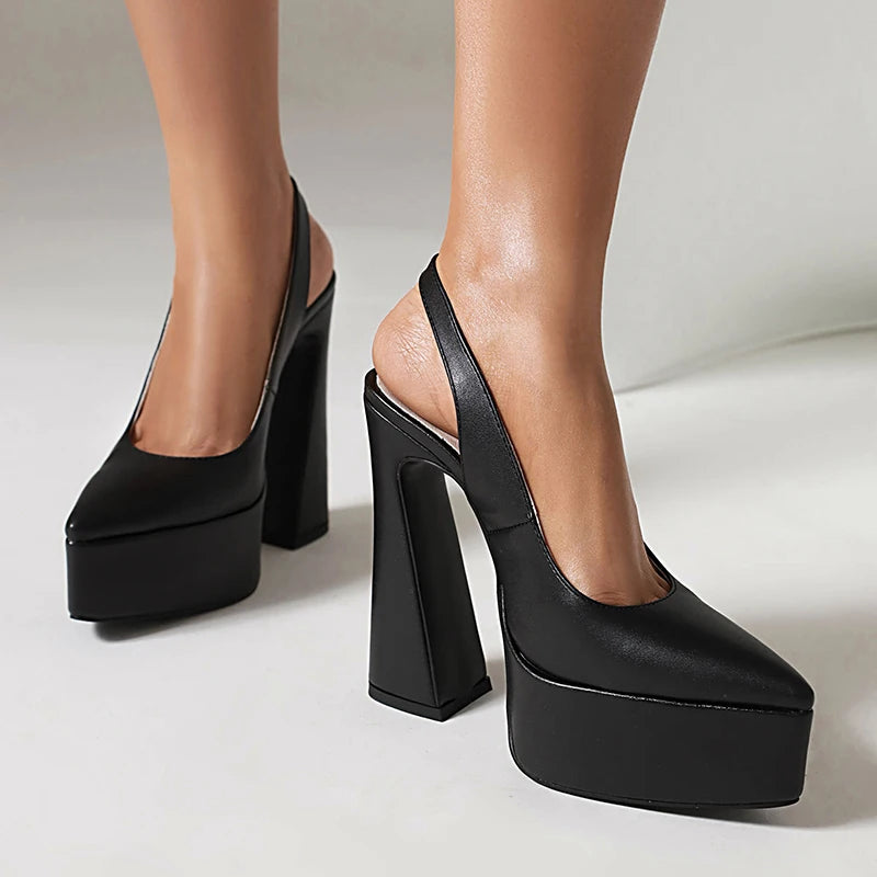 Pumps - High Heel - Pointed Toe - Ankle Strap | KIMLUD