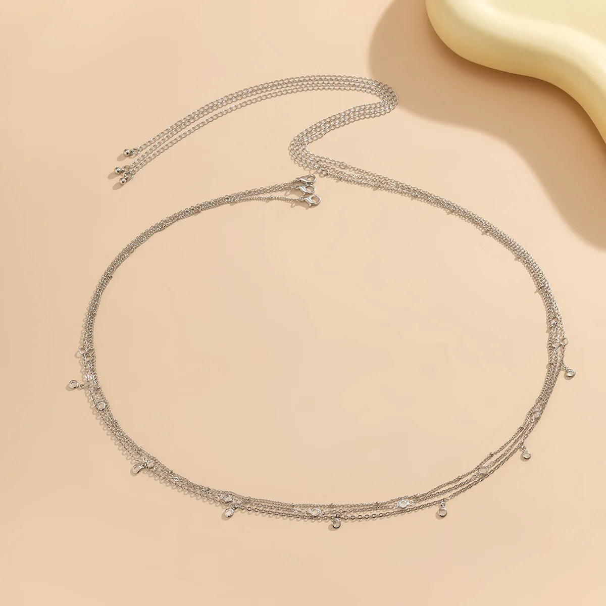 Sexy Round Clear Rhinestone Tassel Belly Chains For Women Gold Silver Color Metal Beach Link Chain Waist Body Jewelry Accessory