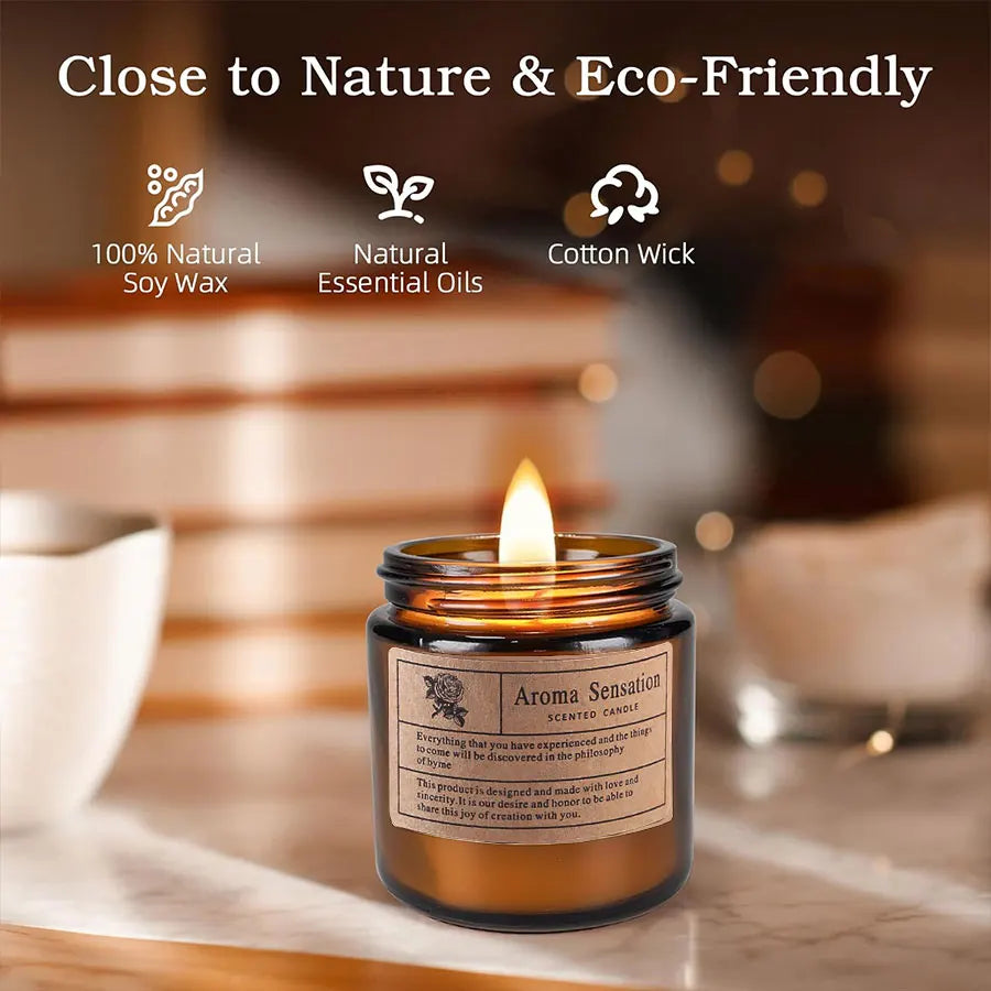KIMLUD, 1pcs Brown Glass Cup Aromatherapy Candle Smokeless scented candle Suitable for Home Decoration Birthday Valentine's Day Gift, KIMLUD Womens Clothes