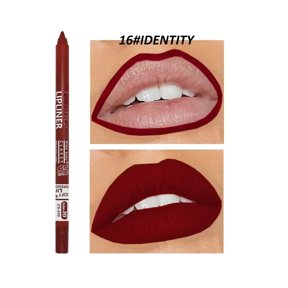 20 Color Matte Lipliner Pencil Waterproof Natural Red Brown Pro Lip Liner Makeup Lips Contour High pigment Lipstick Cosemetic