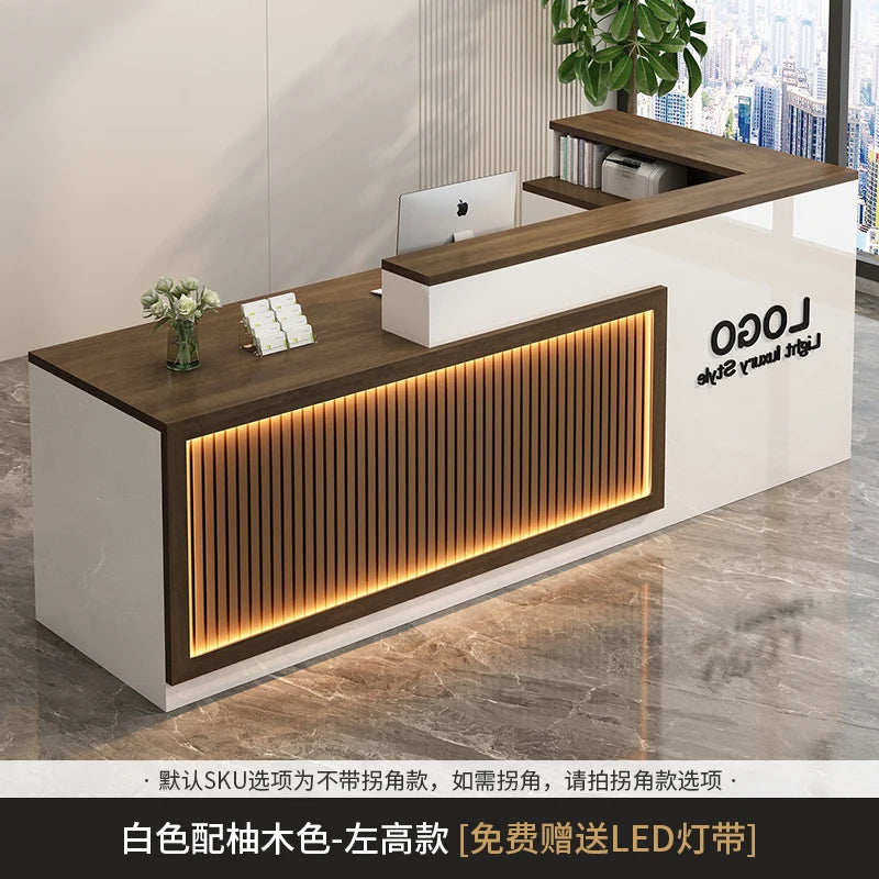 Contemporary Reception Desk Decor Set Customizable — Black | KIMLUD