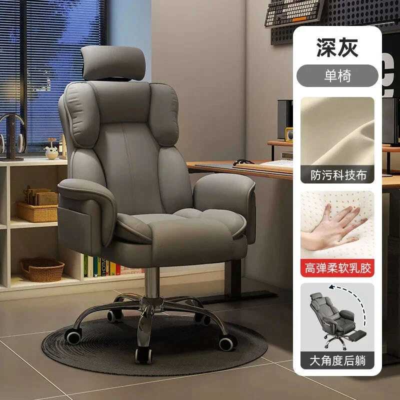 KIMLUD, Office Chair Ergonomic Big Tall Computer Desk Chair with Retractable Adjustable Headrest Leather Chair with Flip up Armrests, KIMLUD Womens Clothes