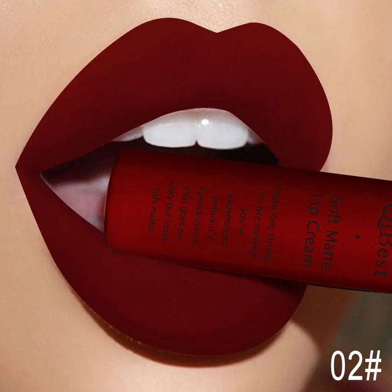 Velvet Matte Lip Gloss Waterproof — Nude Red | KIMLUD