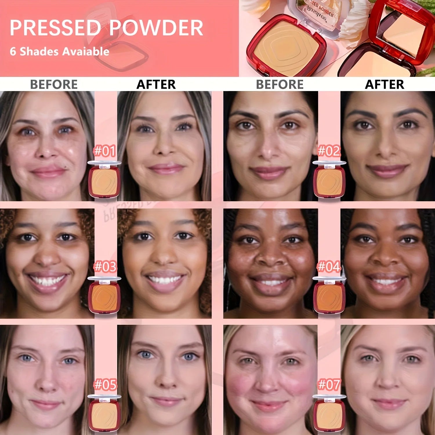 Matte Full Coverage Pressed Powder Foundation With Built-In Puff For 24-Hour Fresh Wear — Beige Nude | KIMLUD