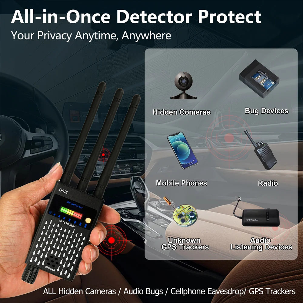 Wireless Anti-Spy Detector Device — Black | KIMLUD