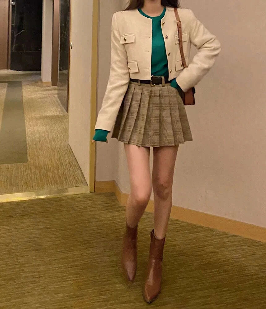 KIMLUD, Chic ort Outerwear Women's Springtime Ele round Ne Loose Long Sve Top Faionable Design Sense Commute Sle Coat, KIMLUD Womens Clothes