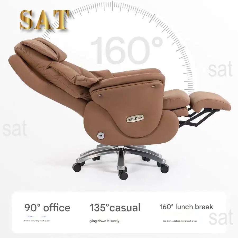Genuine Leather Executive Office Chair — Brown | KIMLUD