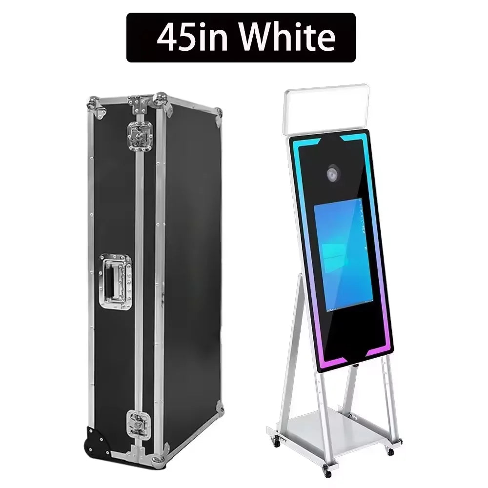 Magic Mirror Photo Booth Portable Touch Screen Mirror Photo Booth Machine with Square Light For Wedding Party Activity