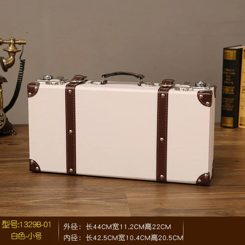 Luxurious Vintage Trunk Suitcases Leather — Brown | KIMLUD