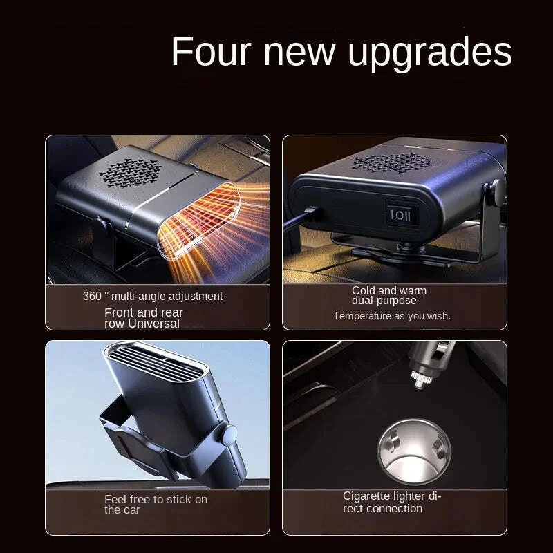 KIMLUD, 2 IN 1 Car Cooling & Heater Fan 12V 150W 24V 150W Auto Windshield Anti-Fog Electric Heating Dryer Defogging Demister Defroster, KIMLUD Womens Clothes