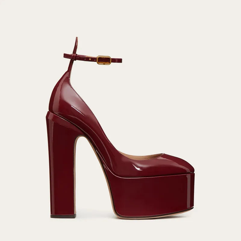 New Brand Women's Shoes Super High Heel Party Fashion Thick Sole Leather Shoes Bridal Shoes Wedding Party Shoes Women Summer