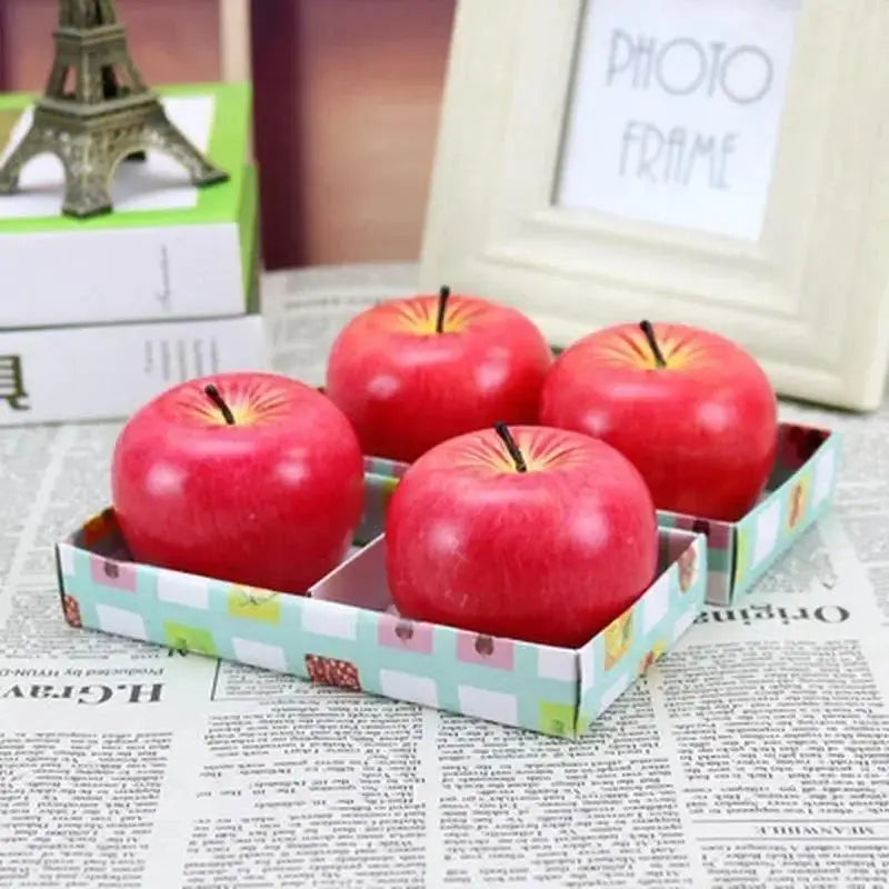 1 Pcs New Simulation Red Apple Candle Suitable Family Celebrate Birthday Christmas Decoration Supplies Home Desktop Ornament
