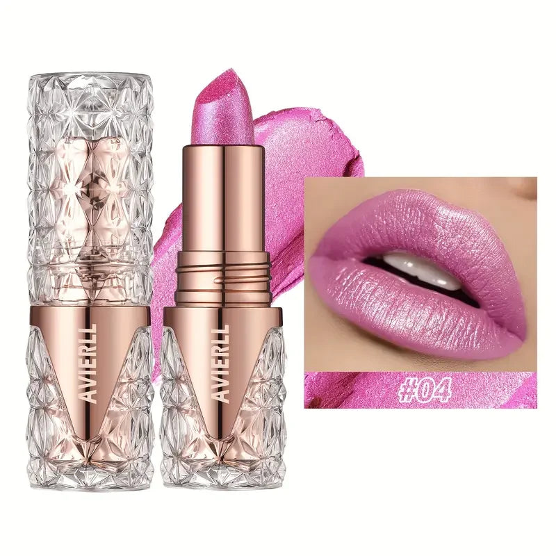 Fine Glitter lipstick, quicksand gold lipstick, moisturizing silky mermaid girl pink, long-lasting waterproof, grapefruit orange