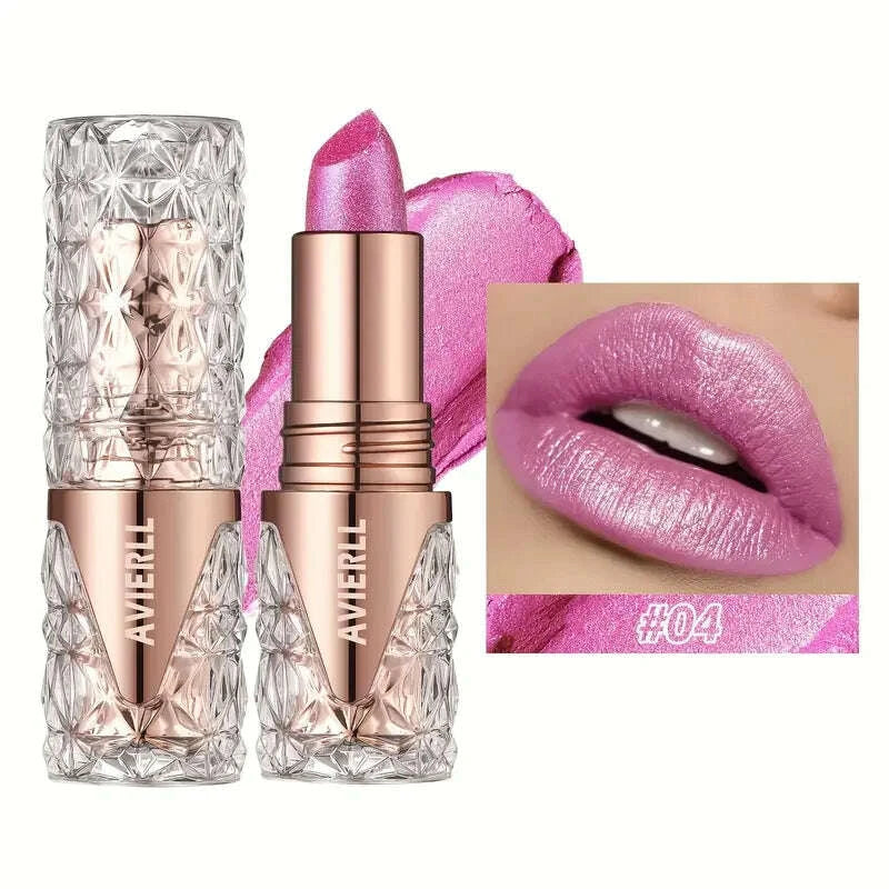 KIMLUD, Fine Glitter lipstick, quicksand gold lipstick, moisturizing silky mermaid girl pink, long-lasting waterproof, grapefruit orange, KIMLUD Womens Clothes