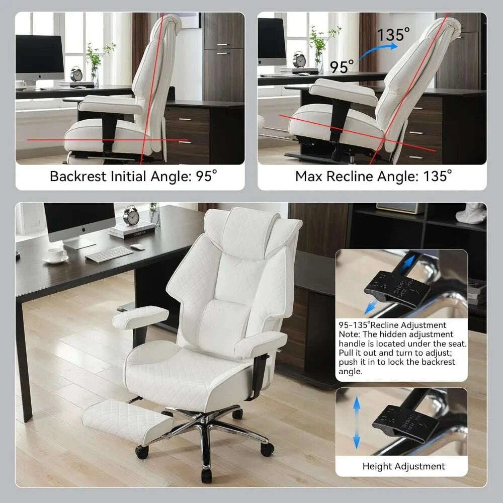 KIMLUD, big and tall office chair with footrest, pu leather high back executive office chair 400lbs, ergonomic computer chairs lumbar su, KIMLUD Womens Clothes