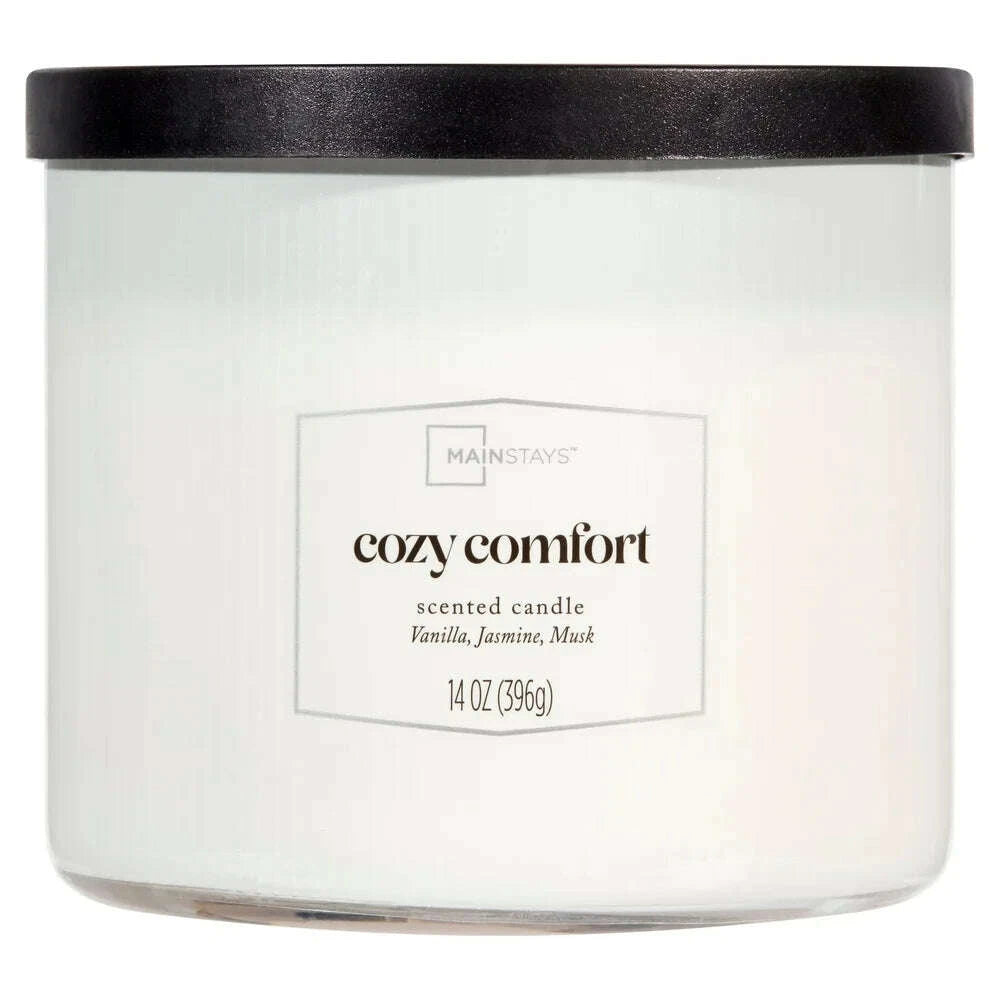 KIMLUD, 3-Wick Scented Candle Cozy Comfort Vanilla Jasmine Musk 14oz Long Lasting Home Decor Gift Relaxation 65h Burn Time, KIMLUD Womens Clothes