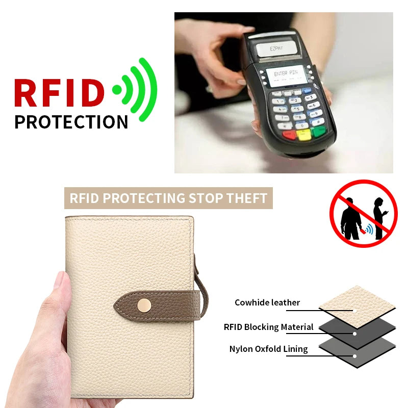 Wallet – Retro Clamshell Design – Genuine Cow Leather | KIMLUD