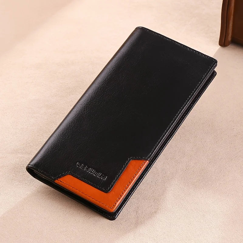 Wallet – Long Card Holder – Cow Leather – Silver | KIMLUD
