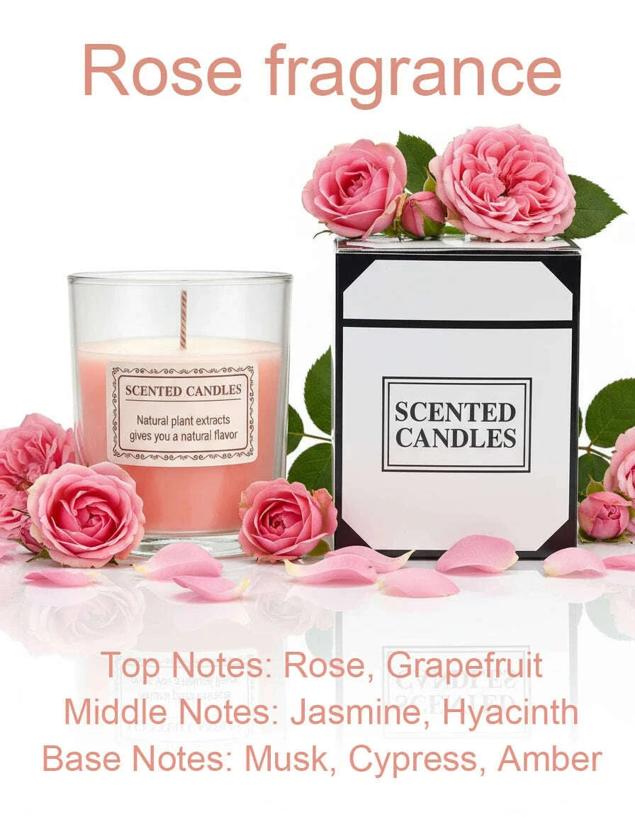 KIMLUD, Scented Glass Jar Candle Handmade Soy Wax – Smokeless Aromatherapy Candle for Home Decor, Relaxation, Spa, or Party Gift Set, KIMLUD Womens Clothes