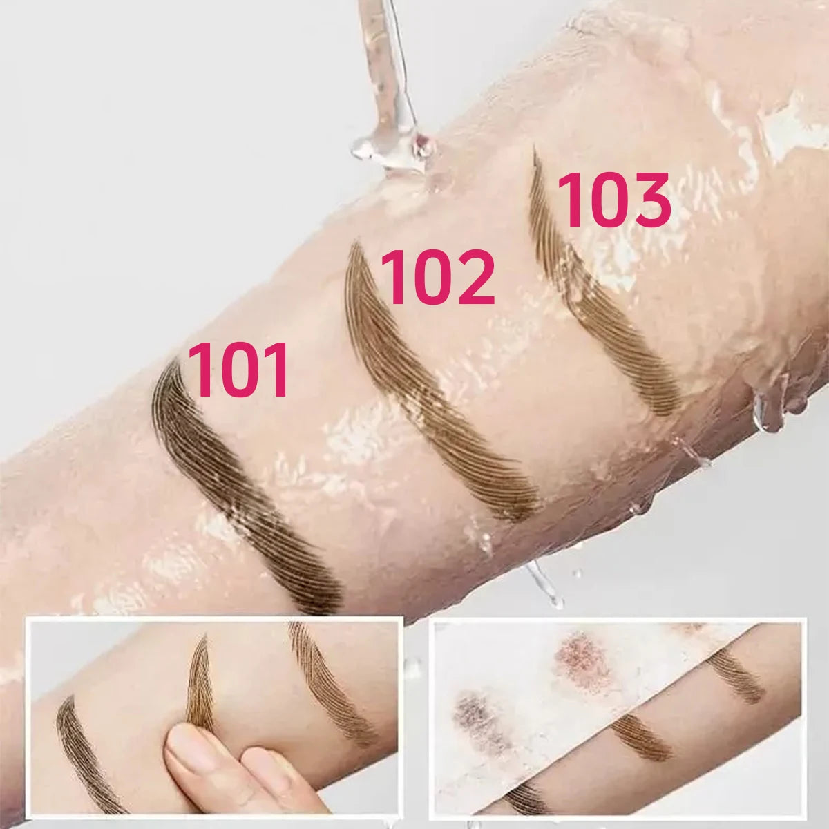 3-color Waterproof eyebrow pen, microblading eyebrow pencil with 4 split head, natural looking brows eye makeup cosmetics gifts