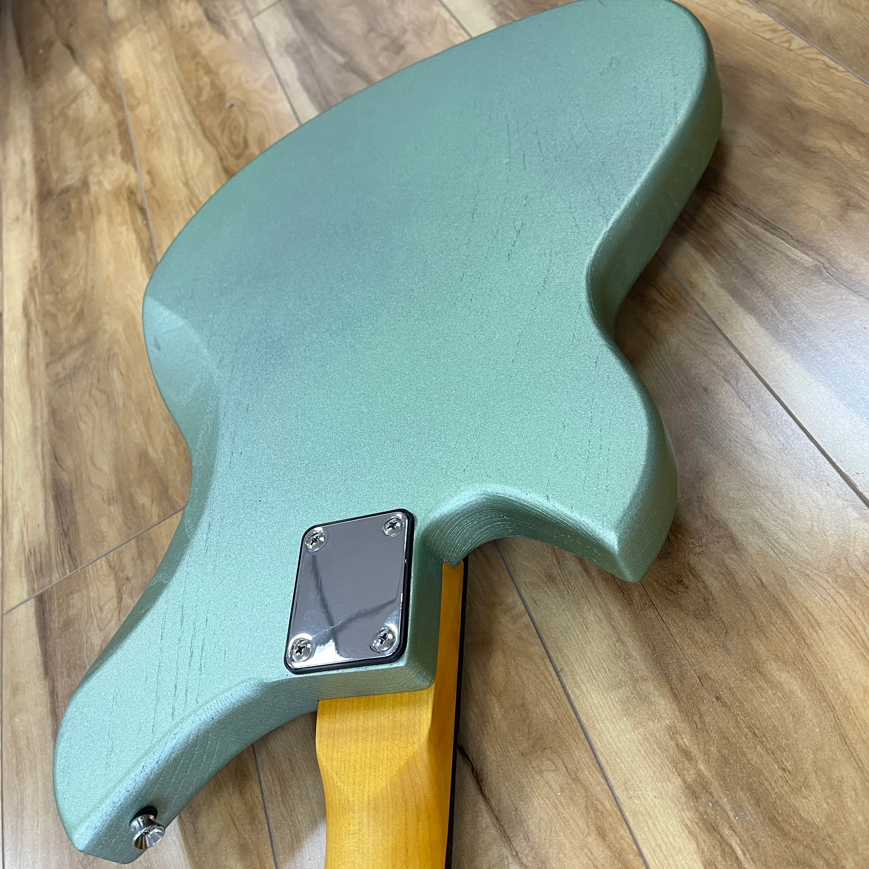 Sculpted Rosewood Electric Guitar Chrome Hardware P90 Pickup — Sage Green | KIMLUD