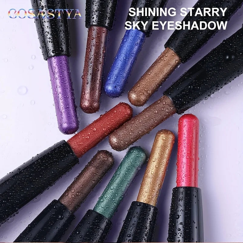 Brown Neutral Metal Eye Shadow Stick, Magic Color cream Shimmer Crayon, Eye Whitening Stick, Highlight Pen, Eyeliner Pen