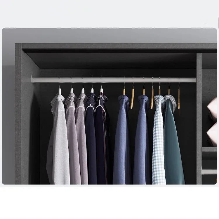 A Customized Modern Clothes Storage Organizer Double Wardrobe Cabinet Home Luxury Mdf Sliding Door Wardrobe Bedroom Furniture
