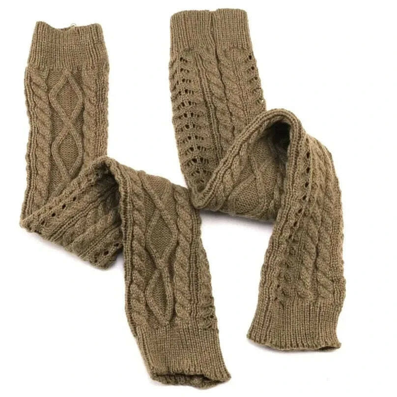 KIMLUD, Womens Leg Warmers Boots Gaiter Winter Ankle Warm Thermal Ladies Wool Above Knee High Socks Knitted Female Y2k Accessory Gothic, KIMLUD Womens Clothes