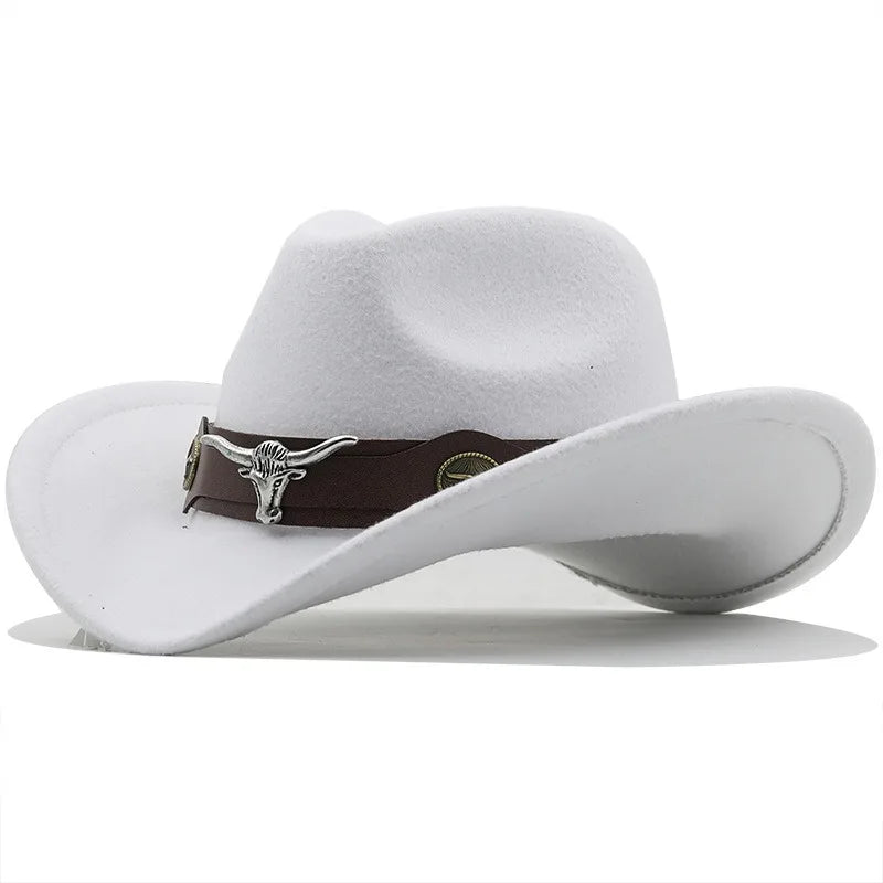 Felt Cowboy Hat Rolled-Up Buckle-Belt Turquoise-Band Bling-Star — Chocolate Brown | KIMLUD