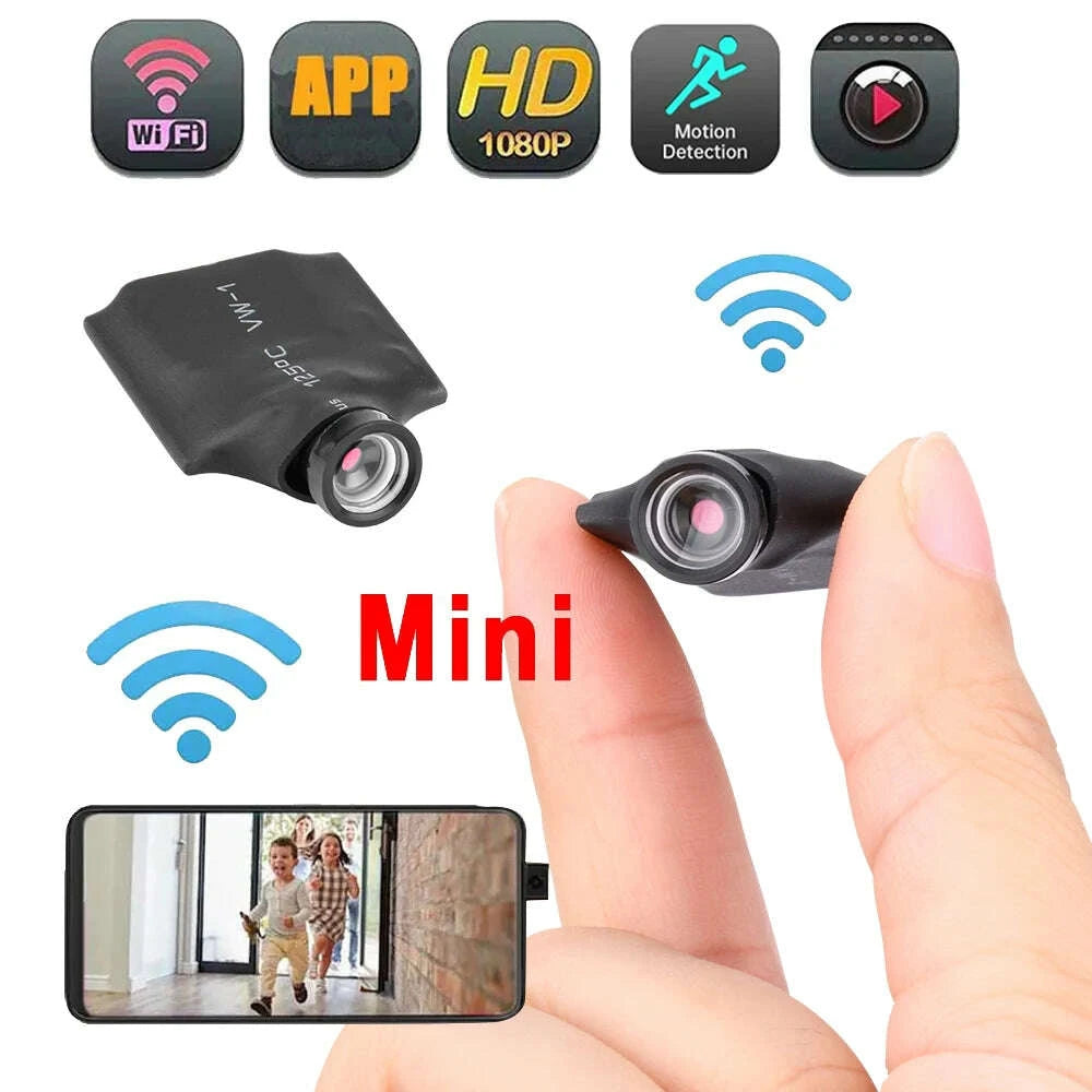 KIMLUD, High-Definition Wifi Mini Camera 3 In 1 Take Photos Video & Audio Recording Outdoors Portable Micro Camcorders Loop Recording, KIMLUD Womens Clothes