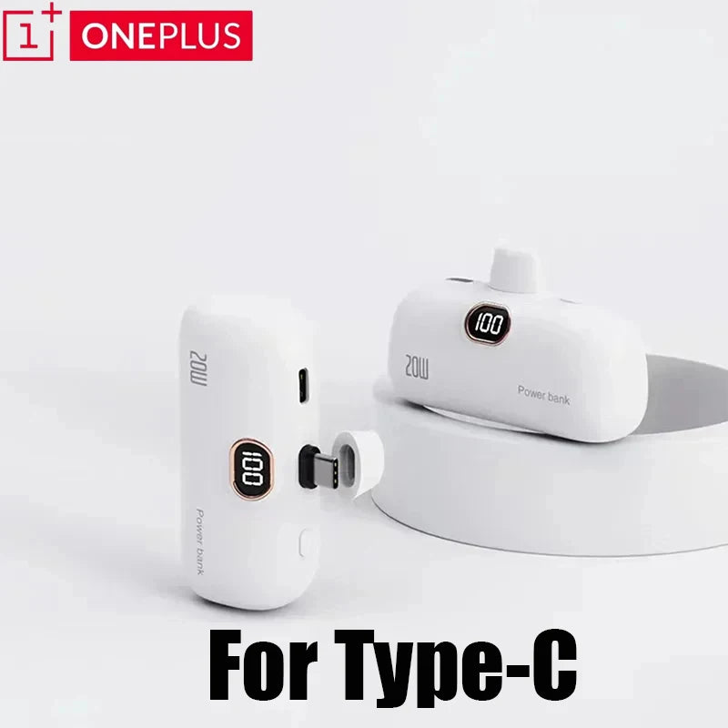 OnePlus 30000mAh Mini Portable Power Bank Capsule Mobile Power Supply Emergency External Battery Fast Charger For iPhone Xiaomi