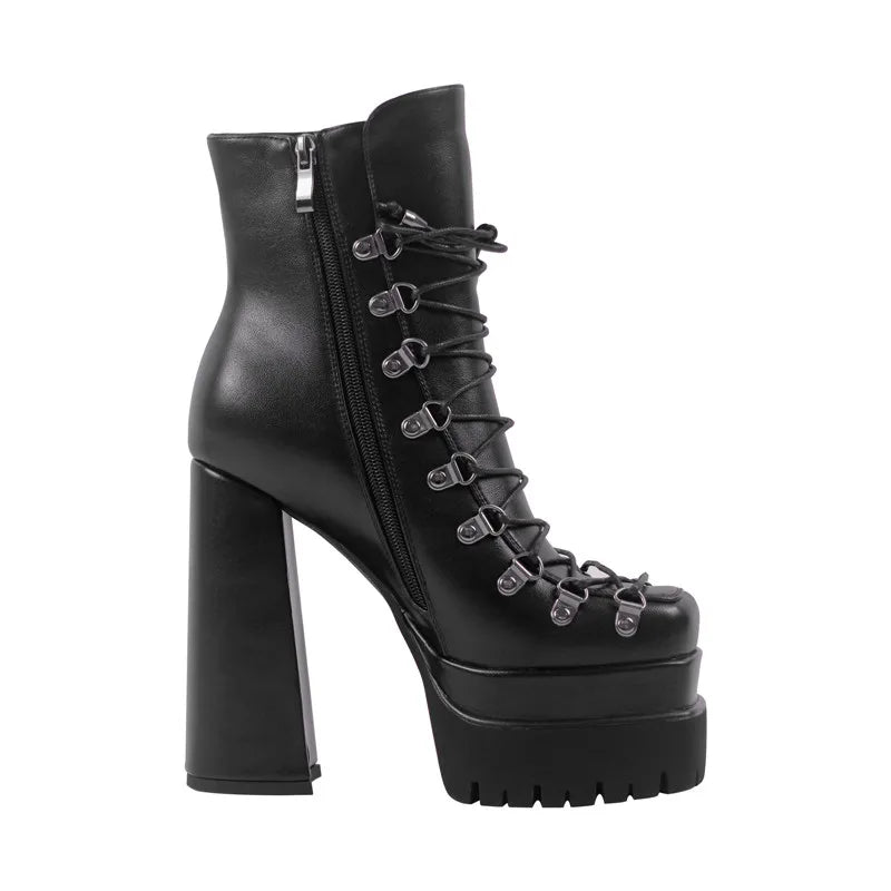 Ankle Boots - Double Platform - Platform Silhouette - Matte | KIMLUD