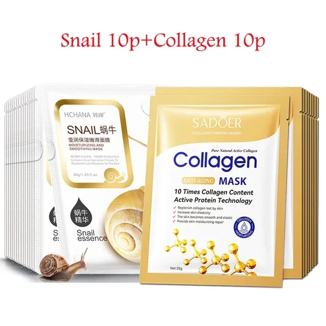 30Pcs Face Mask Sets Fresh Fruit Face Care Sheet Masks Hydrating Anti-aging Oil Control Acne Treatment Facial Mask Skin Care Set