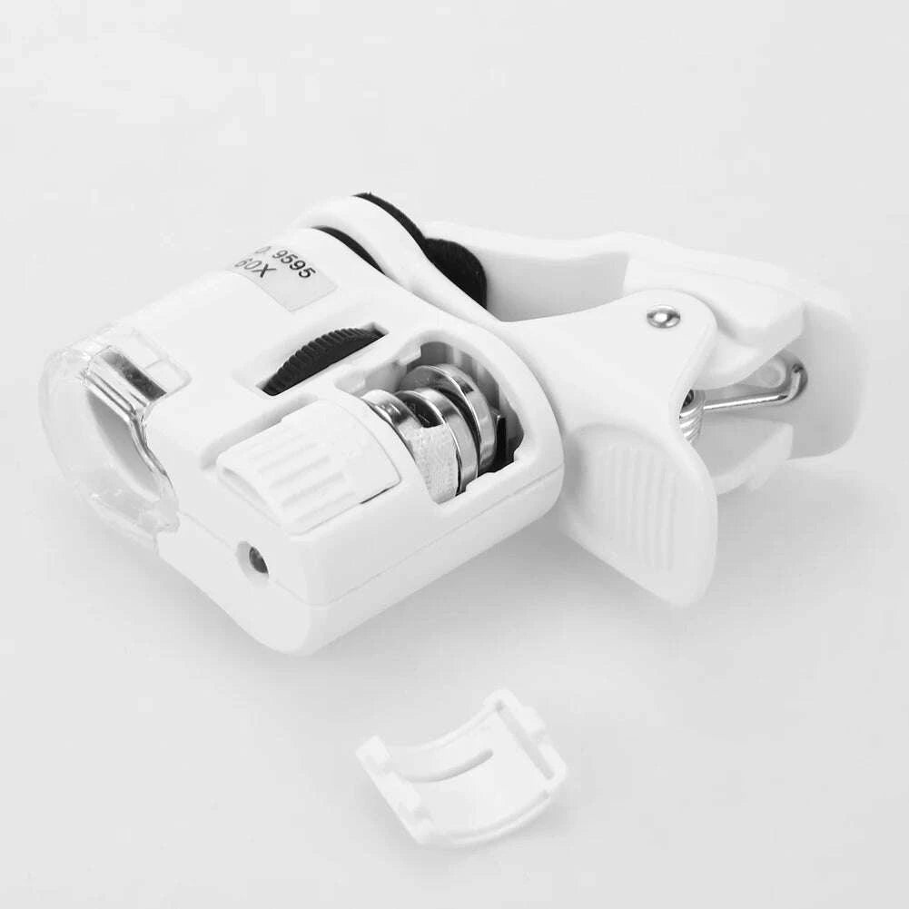 KIMLUD, 60X Mobile Phone Camera Clip Lens Mini Pocket UV/white Magnifier Portable Jeweler Microscope Loupe Used for students and learnin, KIMLUD Womens Clothes