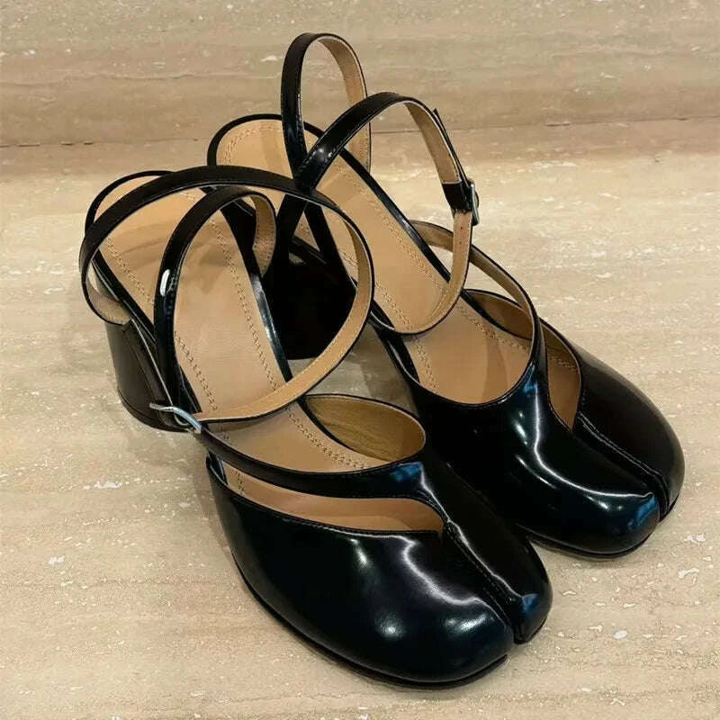 ins-style-fashion-patent-leather-split-toe-women-pumps-spring-summer-thick-high-heels-slingbacks-female-tabi-chunky-casual-shoeskimlud-womens-fashion-34621481