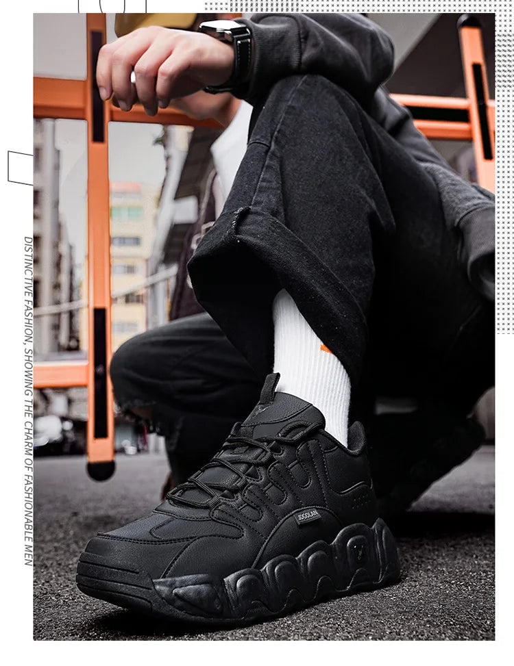 Jordan Grant Men's Shoes Versatile Thick Bottom Shock Absorption Heightening Student Wear-Resistant Dad Shoes Sporty Style