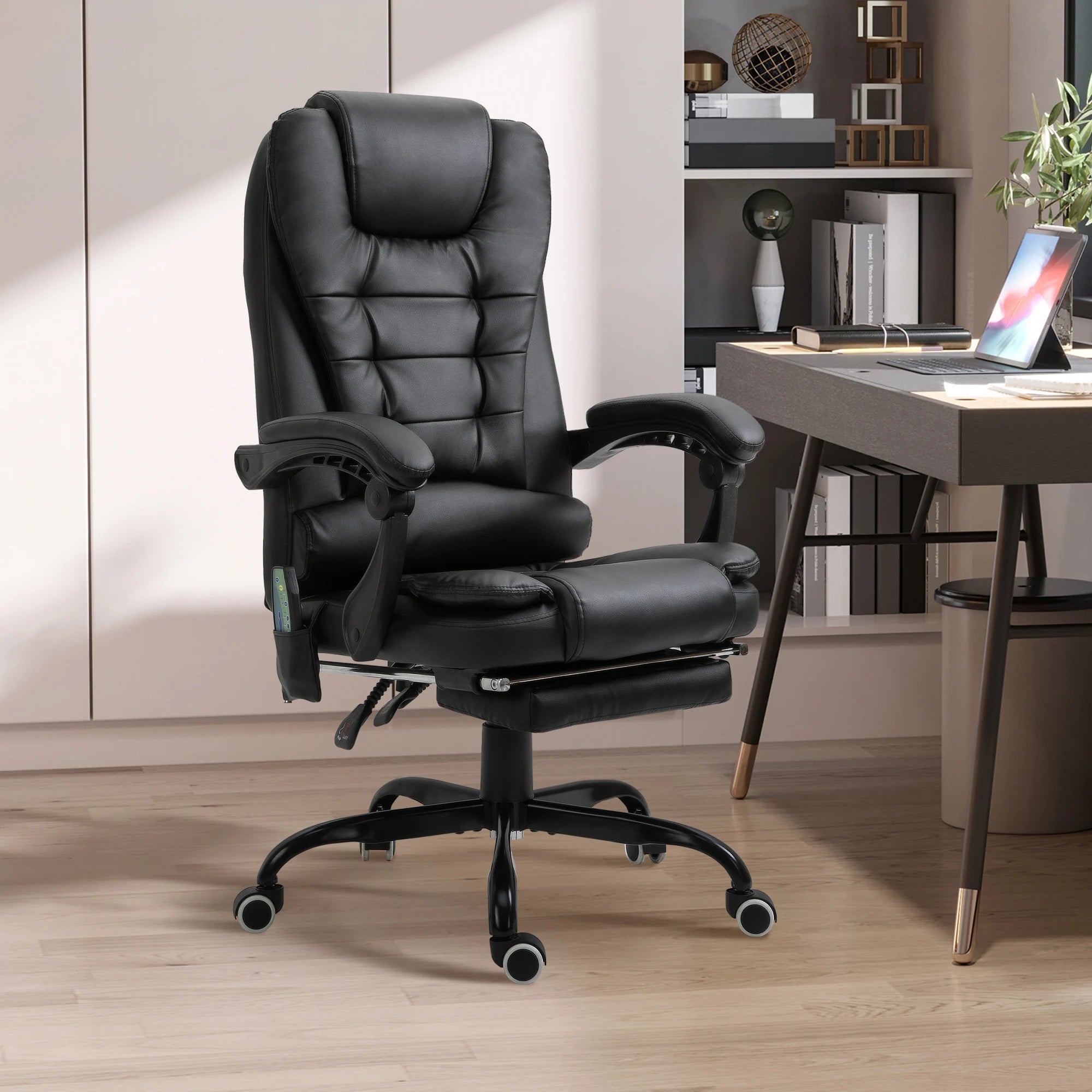 Vinsetto 7 points massage office chair with black retractable footrest
