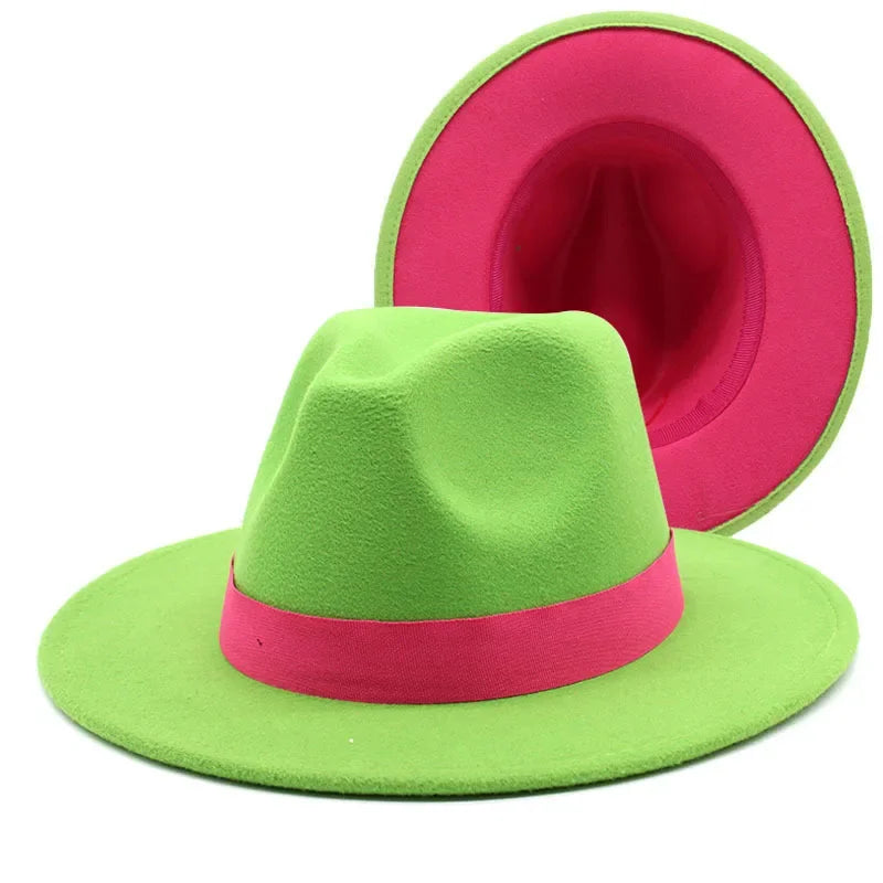 Fedora Hat – Double Sided – Polyester – Black And White | KIMLUD